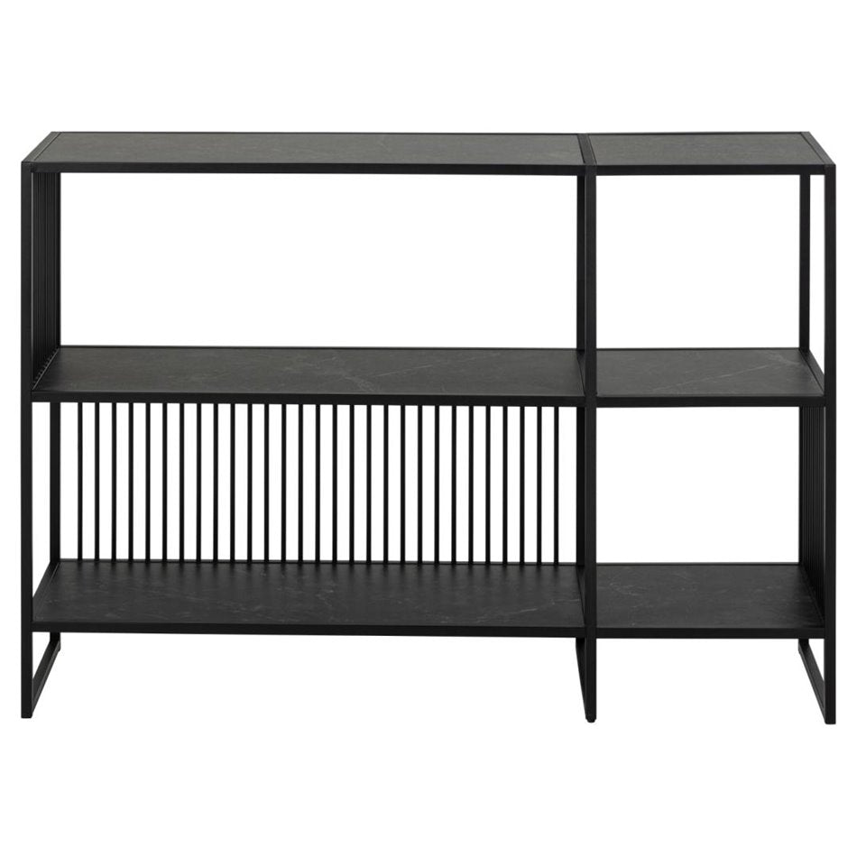 Bookcase Atrington, black, H83x120x35cm