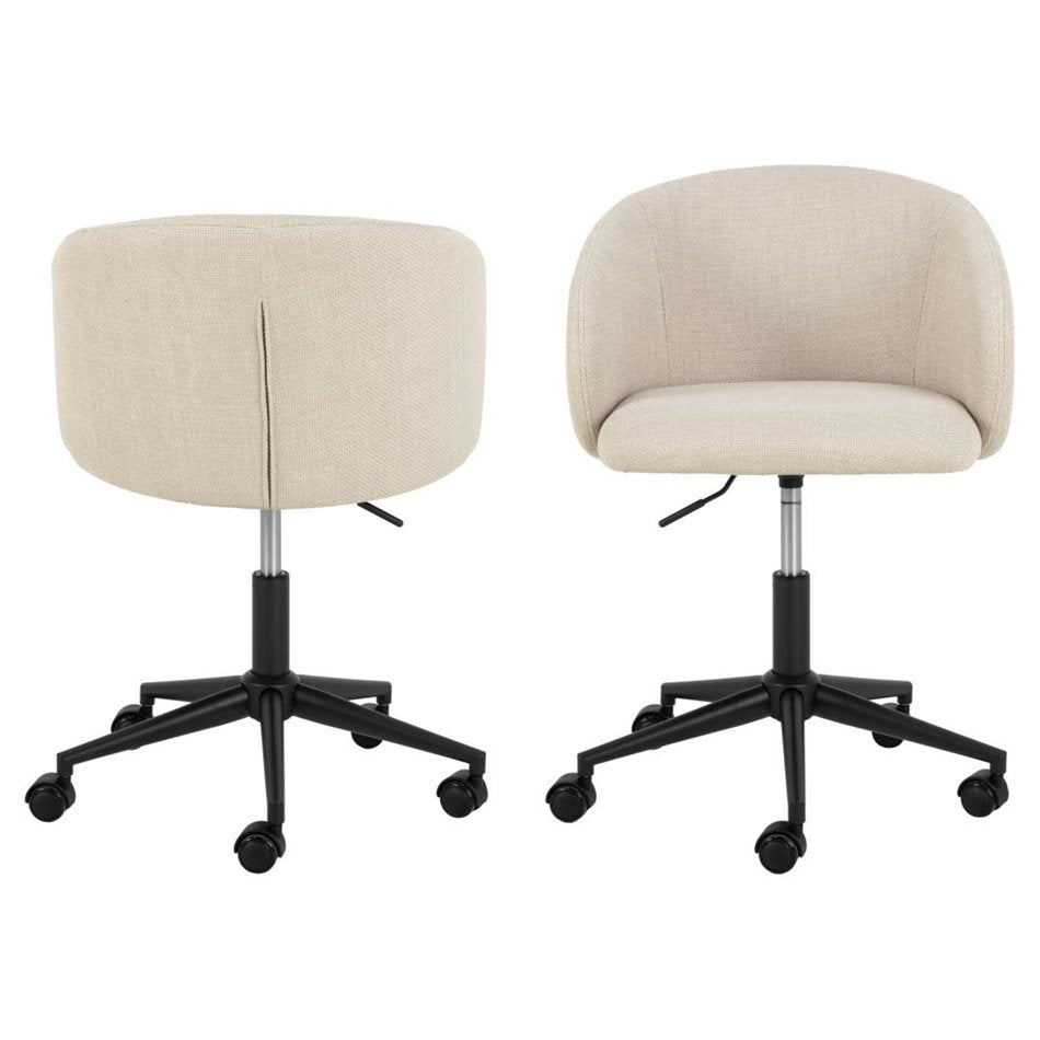 Aleanor Adjustable Office Chair – Beige Fabric, Modern Steel Frame Design