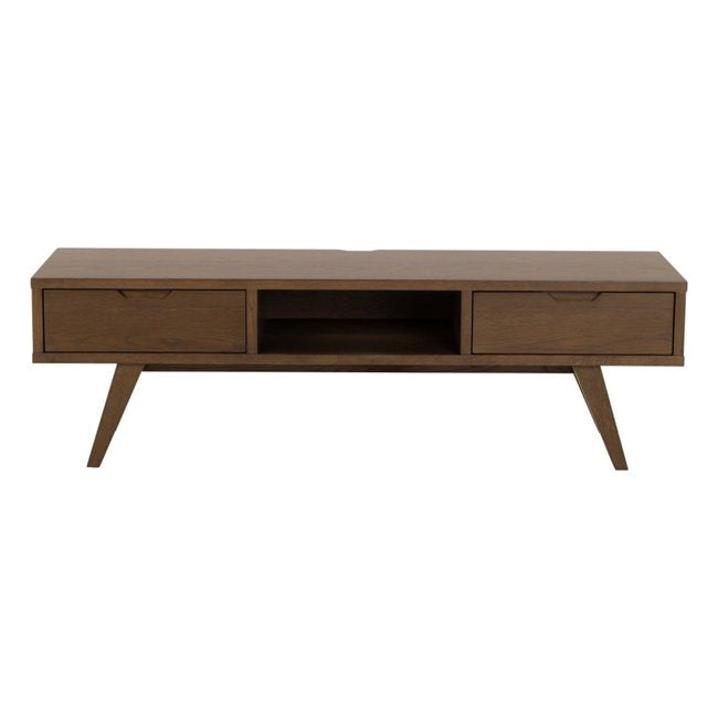 Alina TV Table – Brown MDF & Oak Veneer, 150×40×45 cm