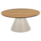 Round Coffee Table – White Marble Glass Top with Gold Legs