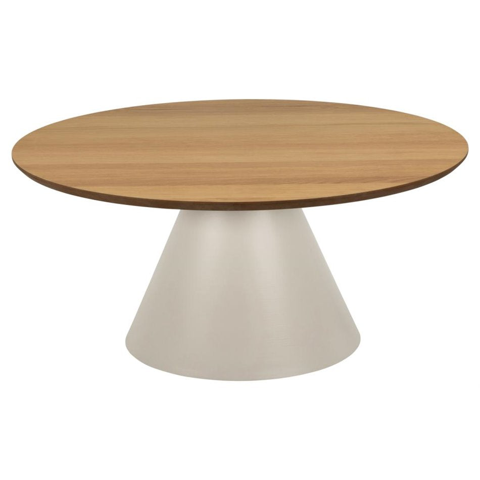 Round Coffee Table – White Marble Glass Top with Gold Legs