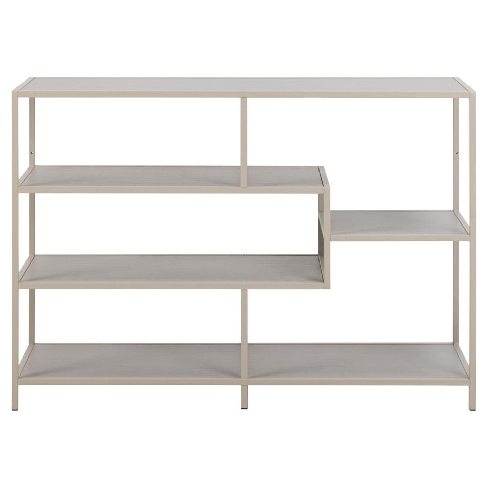Bookcase Seaford, light grey/beige, H78x114x35cm