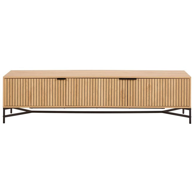 Aipur TV Table – Natural Steel & MDF, 176×40×45 cm