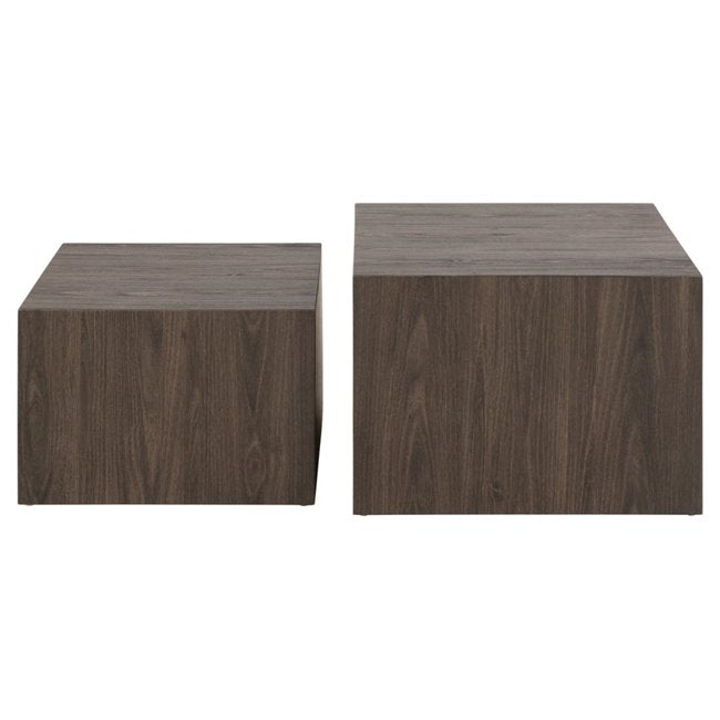 Aice Coffee Table Set – Brown, MDF, 58×58×40 cm