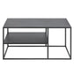 Acevton Coffee Table – Black Steel, 90×60×45 cm