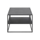 Acevton Coffee Table – Black Steel, 90×60×45 cm