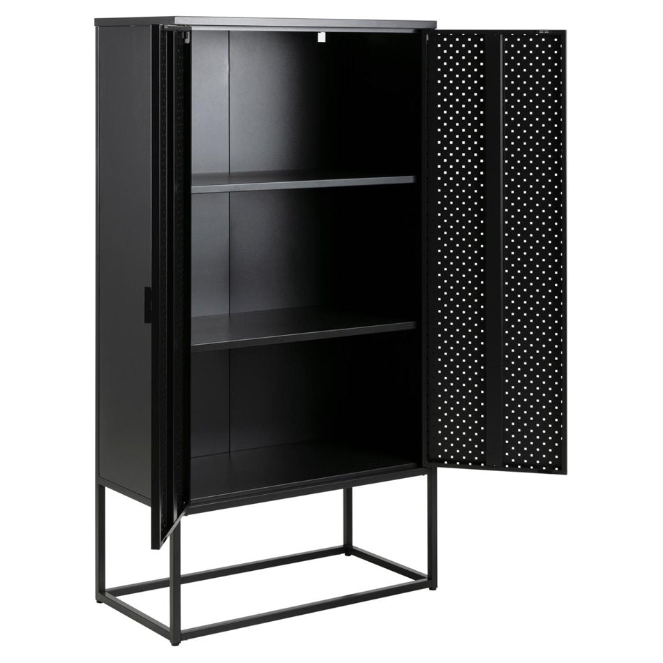 Cabinet Acevton, black, H150x80x40cm