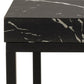 Arossa Coffee Table – Black Marble Look MDF & Steel, 40×40×45 cm