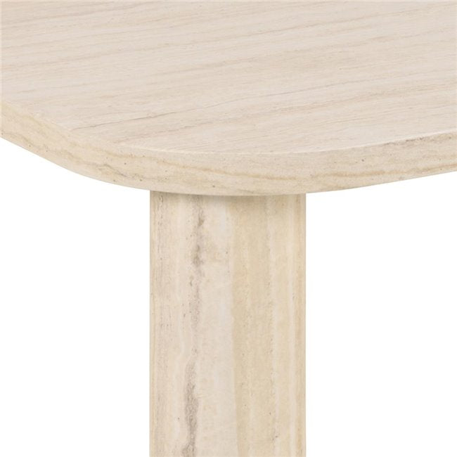 Acolano Coffee Table – Light Beige Marble-Look MDF, 100×75×36 cm