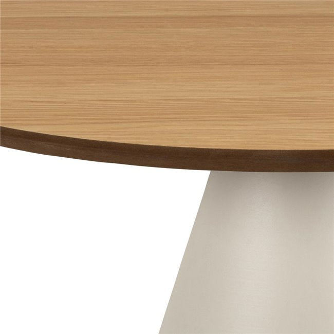 Acoli Coffee Table – Natural Wood Look with Steel Base, Ø65×43 cm