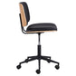 Aven Adjustable Office Chair – Black Eco Leather & Natural Wood, Scandinavian Modern Design