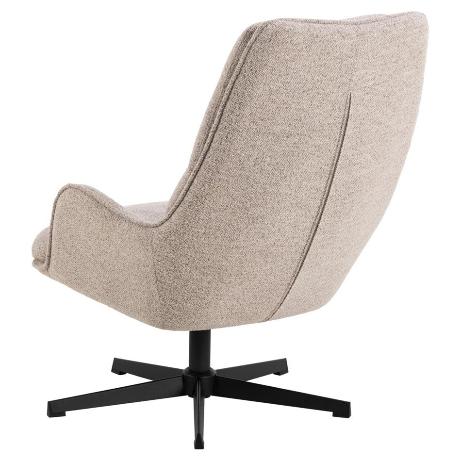 Armchair Asley, swivelling, beige, H93x72x84cm, seat height 42cm