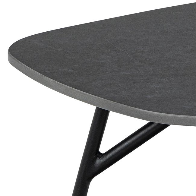 Aracas Coffee Table – Black Steel & Ceramic, 120×60×41 cm