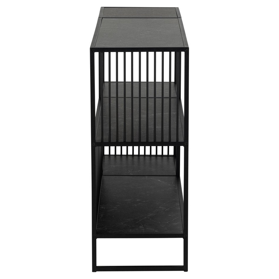 Bookcase Atrington, black, H83x120x35cm