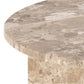 Avega Coffee Table – Beige Marble, 90×90×42 cm