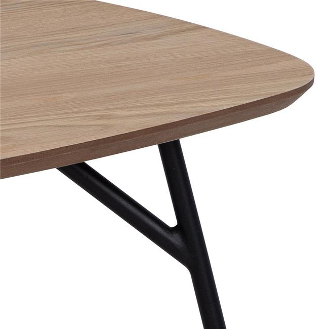 Aracas Coffee Table – Natural MDF & Oak Veneer with Steel, 120×60×40 cm