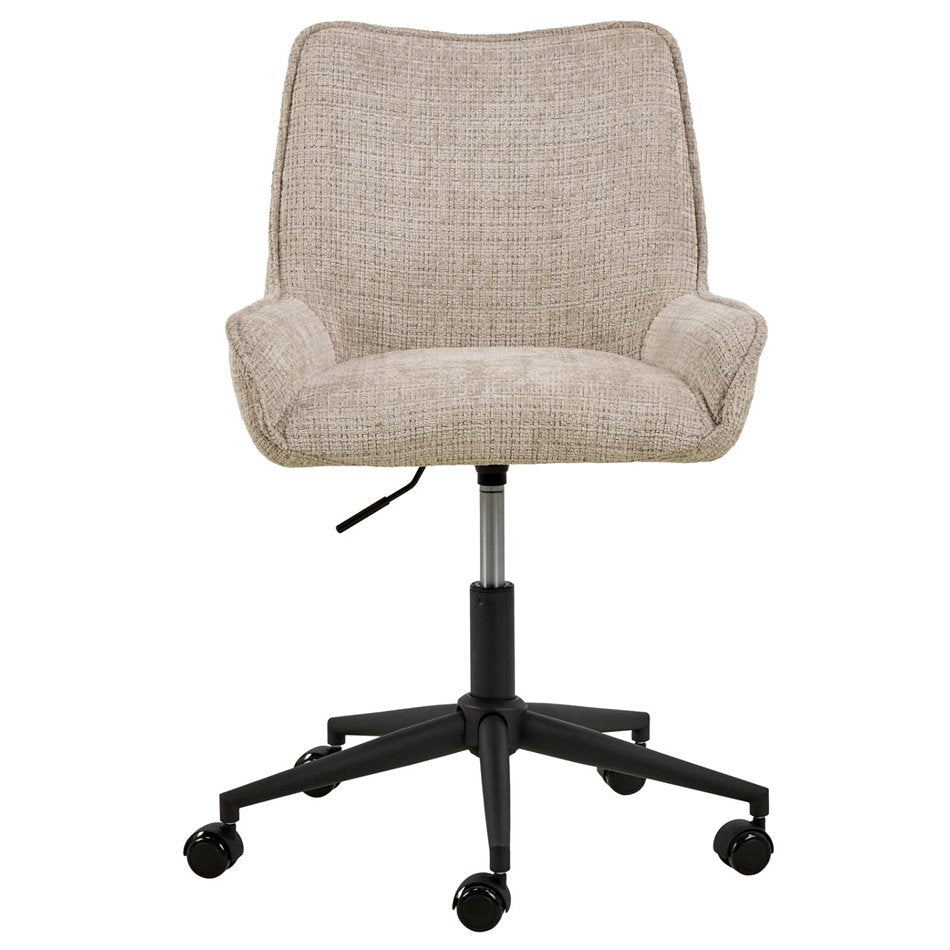 Addie Adjustable Office Chair – Beige Fabric, Modern Ergonomic Steel Frame Design