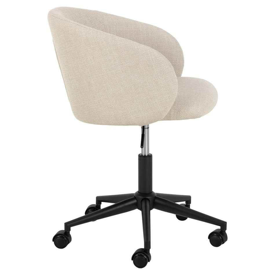 Aleanor Adjustable Office Chair – Beige Fabric, Modern Steel Frame Design
