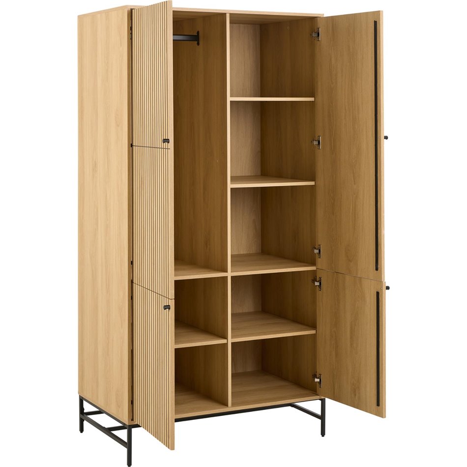 Wardrobe Albany, natural color, H200x99x60cm