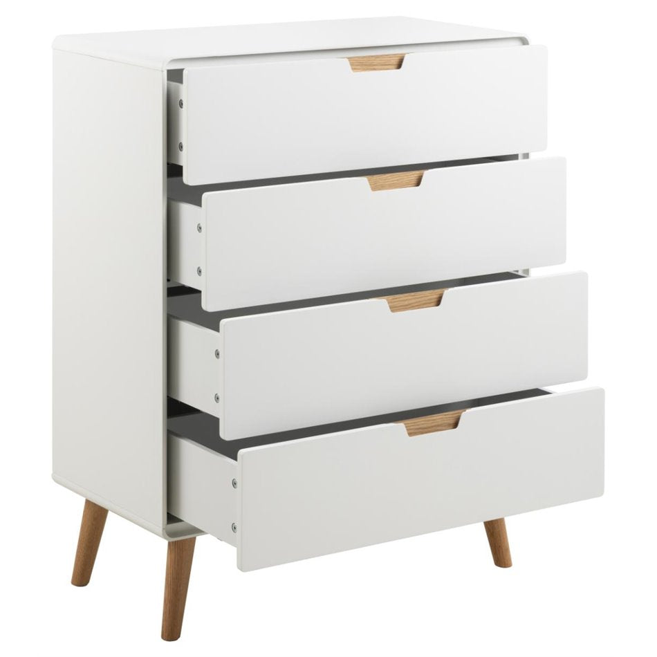 Chest of drawers Alovell, white, H100x80x40cm