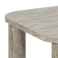 Acolano Coffee Table – Light Grey Marble-Look MDF, 100×75×36 cm