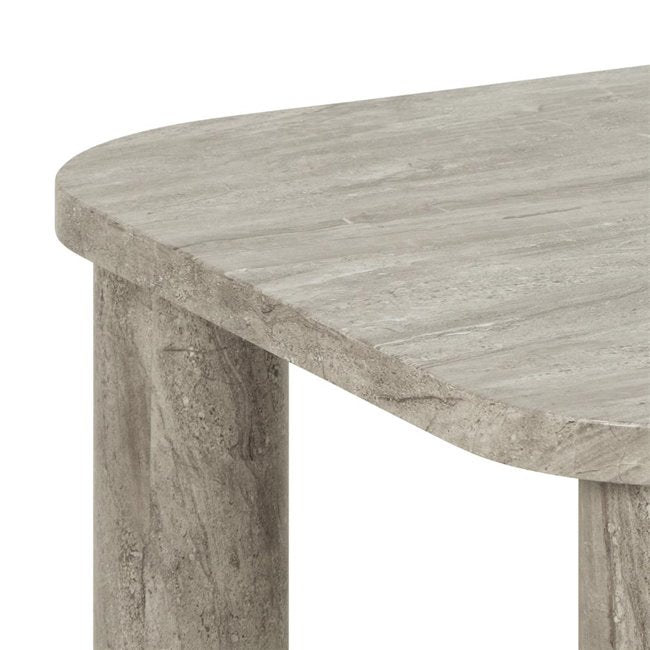 Acolano Coffee Table – Light Grey Marble-Look MDF, 100×75×36 cm