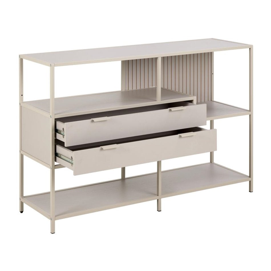 Bookcase Seaford, light grey/beige, H78x114x35cm