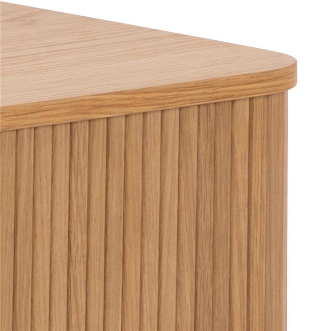 Angley TV Table – Natural MDF, Oak Veneer & Oak Wood, 140×40×45 cm