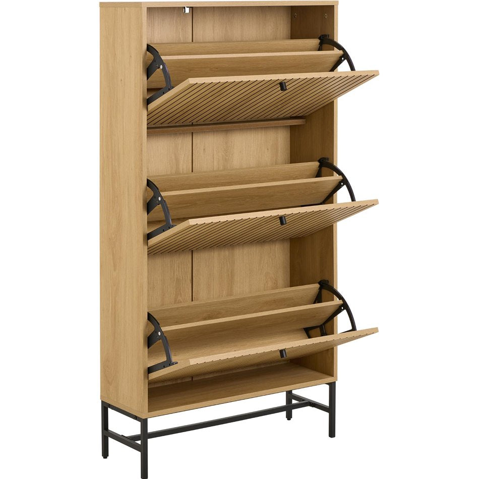 Shoe cabinet Albany, natural color, H140x72x25cm