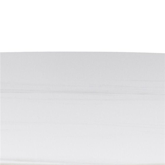 Alta Bar Table – White Marble Look Ceramic & Steel, D80×H105 cm