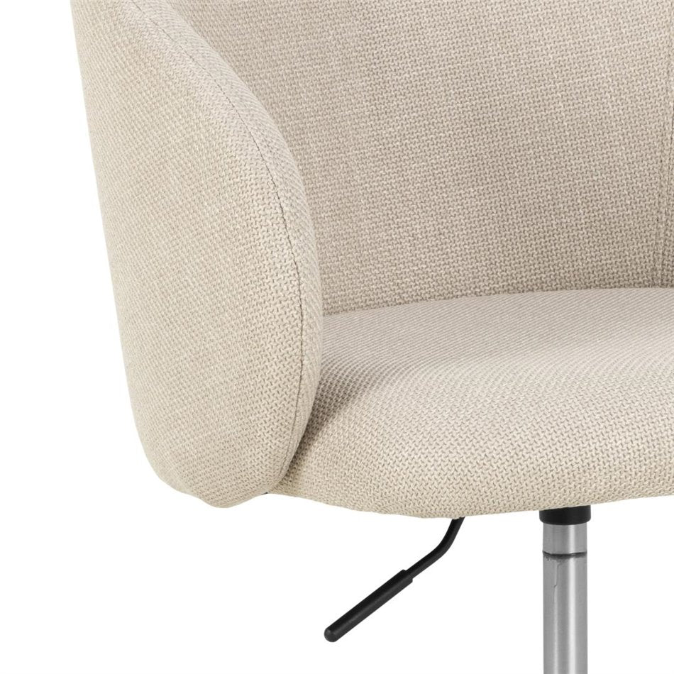 Aleanor Adjustable Office Chair – Beige Fabric, Modern Steel Frame Design