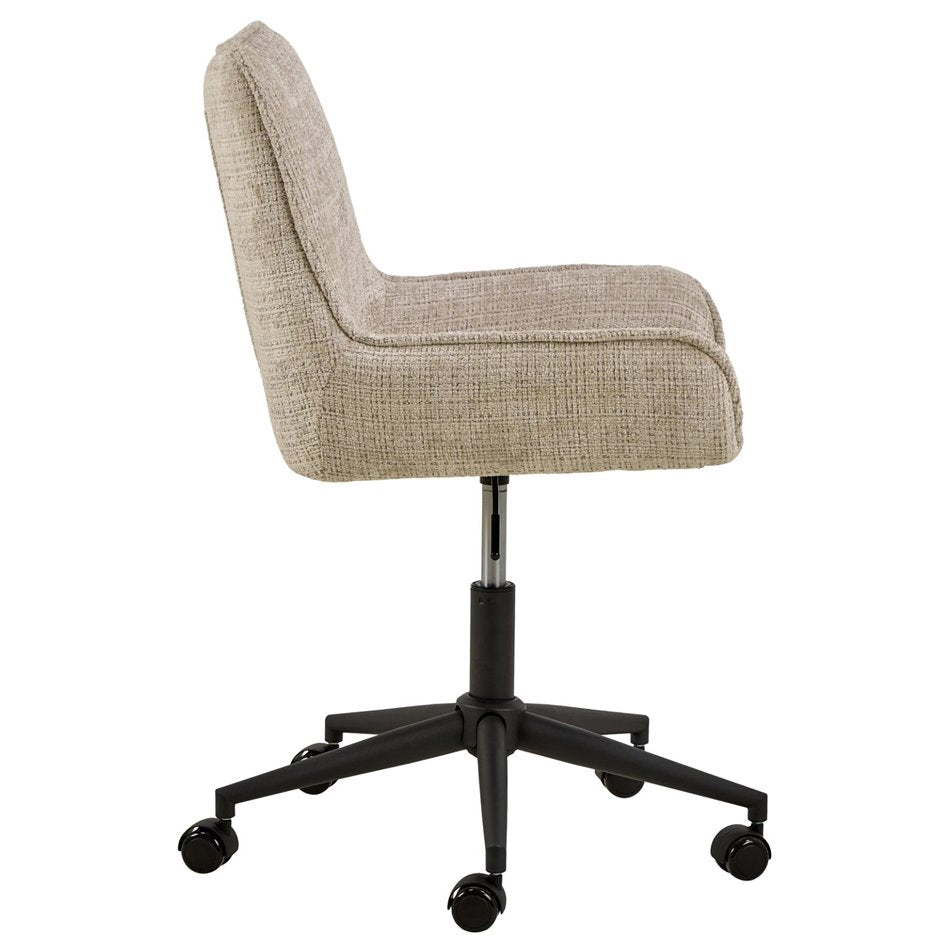 Addie Adjustable Office Chair – Beige Fabric, Modern Ergonomic Steel Frame Design