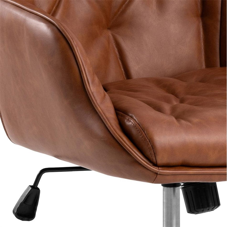 Ergonomic Office Chair Ariko – Brown Eco Leather, Adjustable Height & Armrests, 106×60×67.5 cm
