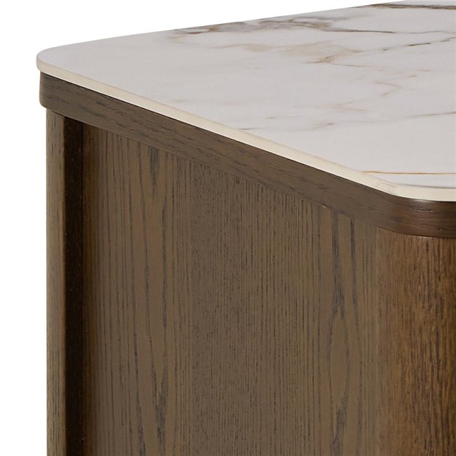 Authamp TV Table – Brown & Beige Marble Look, 120×40×45 cm