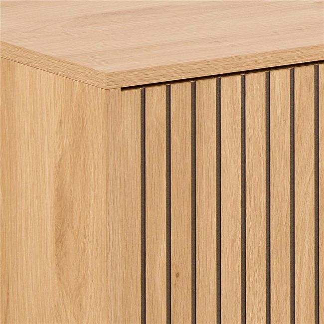 Aipur TV Table – Natural Steel & MDF, 176×40×45 cm