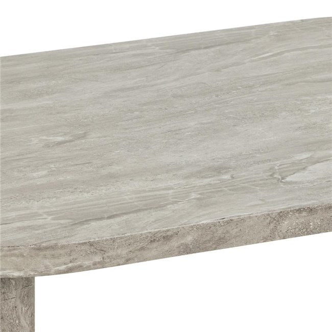 Acolano Coffee Table – Light Grey Marble-Look MDF, 100×75×36 cm