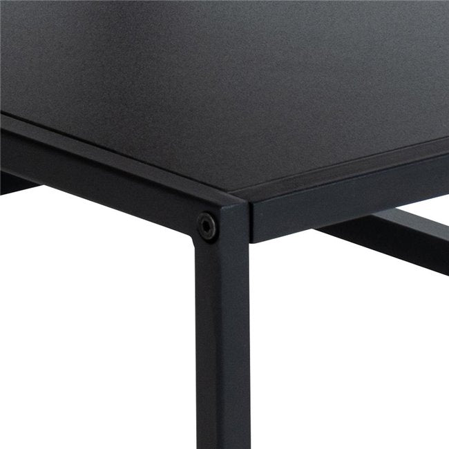 Agila Coffee Table – Black Steel Frame & Natural Wood Look Top, 90×60×42 cm