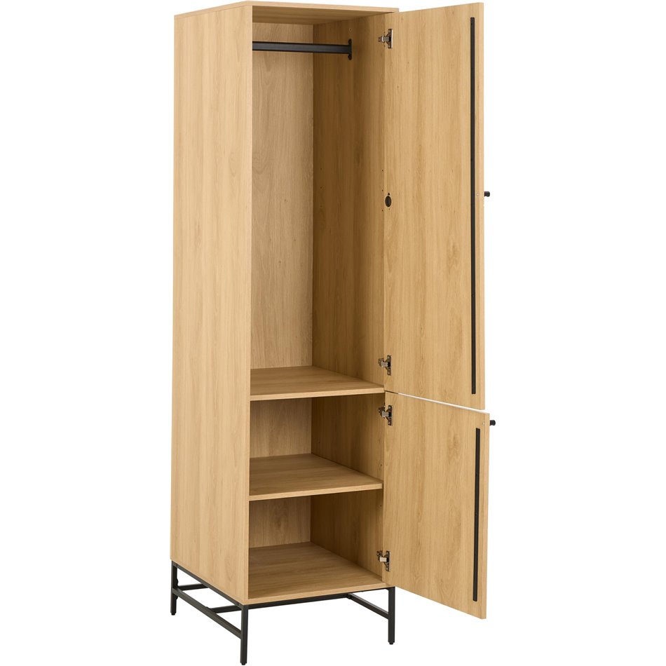 Wardrobe Albany, natural color, H200x51x60cm