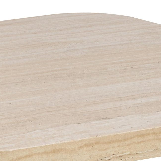 Acolano Coffee Table – Beige Marble-Look MDF, 60×60×36 cm