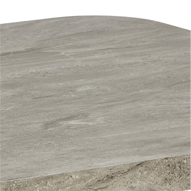 Acolano Coffee Table – Grey Marble-Look MDF, 60×60×36 cm