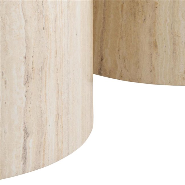 Aice Coffee Table Set – Beige, MDF, 58×58×40 cm