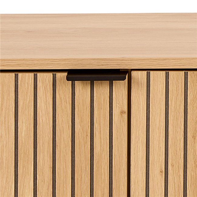 Aipur TV Table – Natural Steel & MDF, 176×40×45 cm