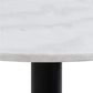 Ahti Rotatable Coffee Table – White Marble Top & Black Metal Base, Ø60×47 cm