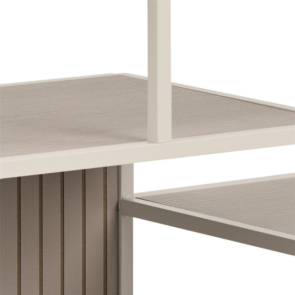 Bookcase Seaford, light grey/beige, H78x114x35cm