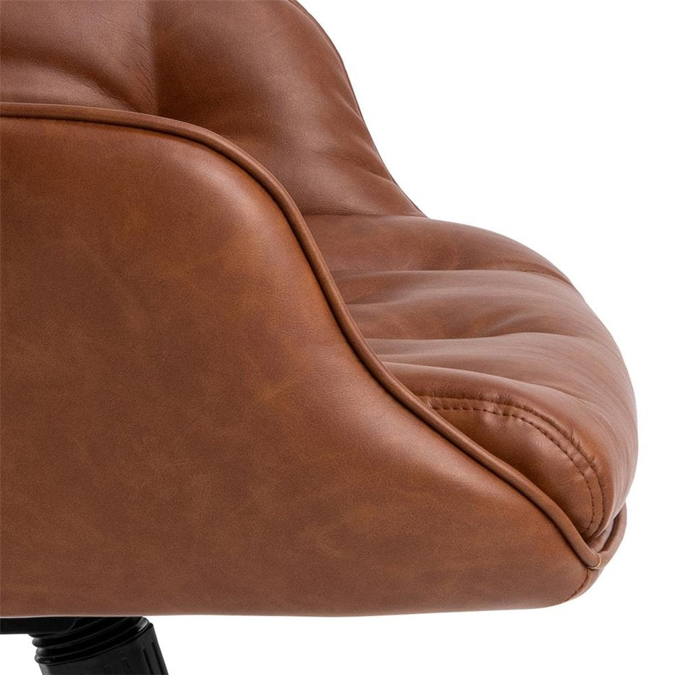 Ergonomic Office Chair Ariko – Brown Eco Leather, Adjustable Height & Armrests, 106×60×67.5 cm