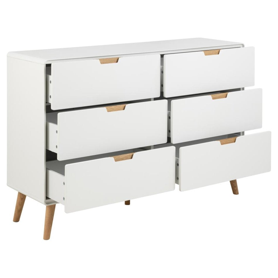 Chest of drawers Alovell, white, H90x135x40cm