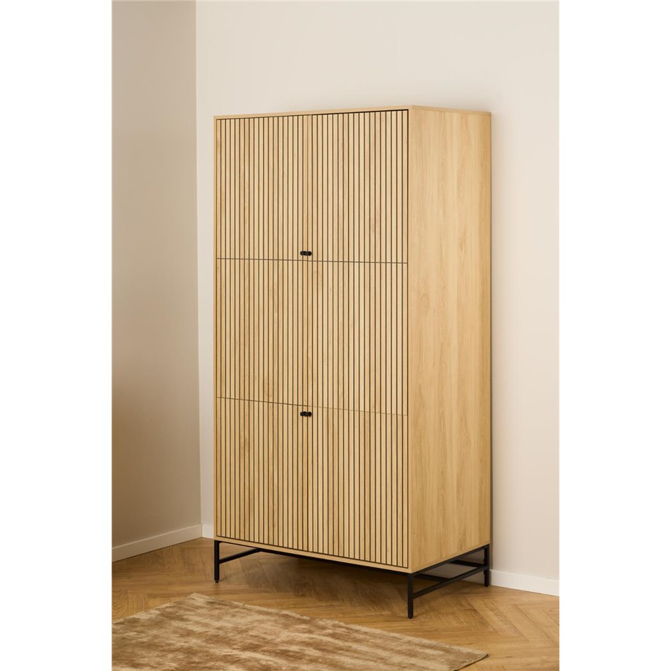 Wardrobe Albany, natural color, H200x99x60cm