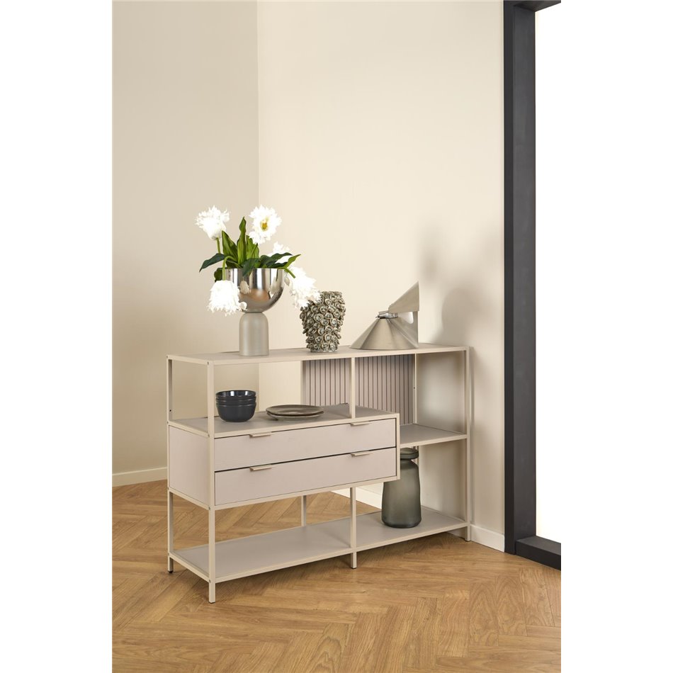 Bookcase Seaford, light grey/beige, H78x114x35cm