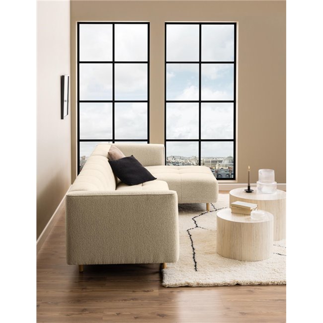 Aice Coffee Table Set – Beige, MDF, 58×58×40 cm