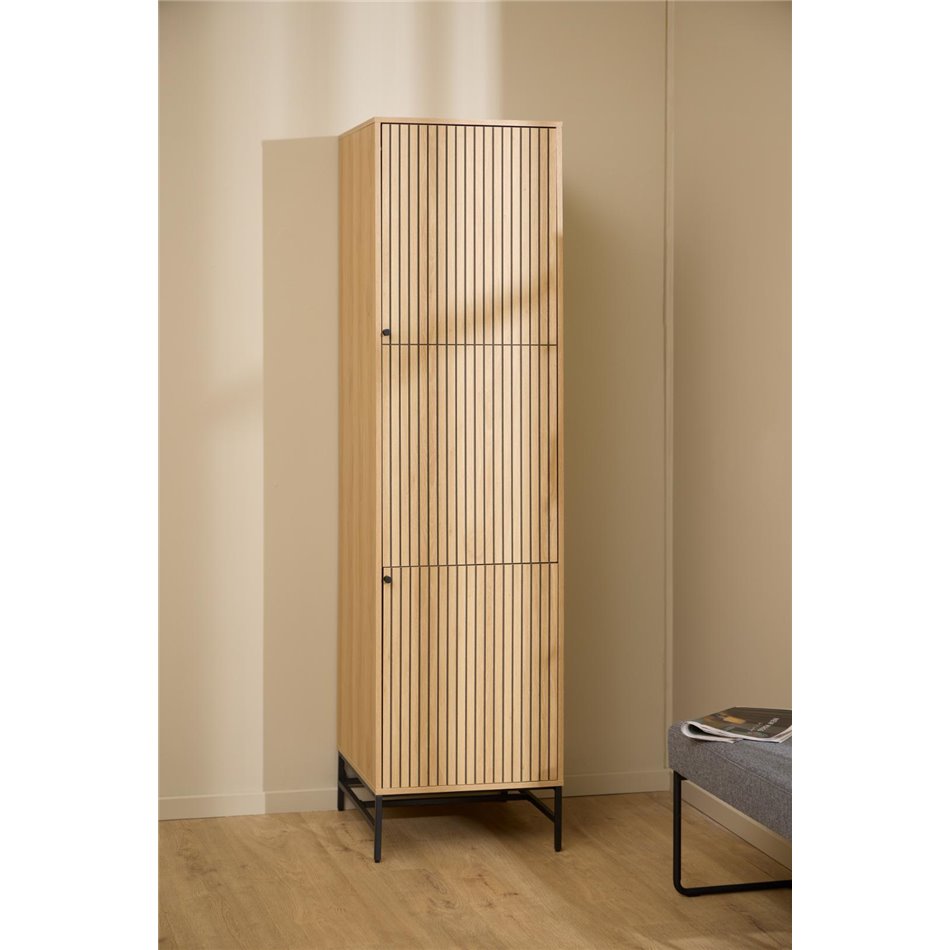 Wardrobe Albany, natural color, H200x51x60cm